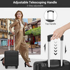 KSK2596 - Kono 16-Zoll-ABS-Hartschale-Kabinenkoffer unter dem Sitz mit Drehrollen - Schwarz