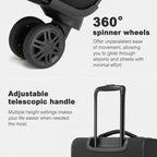 KSN2593 - Leichte Softshell-Walizka von 20 Zoll für Frauen mit Drehrollen und geräumigen Fächern - Schwarz