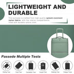 KSN2593 - Leichte Softshell-Walizka von 20 Zoll für Frauen mit Drehrollen und geräumigen Fächern - Grün