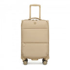 KSN2593 - Leichte Softshell-Walizka von 20 Zoll für Frauen mit Drehrollen und geräumigen Fächern - Khaki