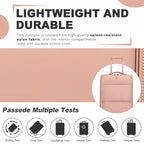 KSN2593 - Leichte Softshell-Walizka von 20 Zoll für Frauen mit Drehrollen und geräumigen Fächern - Rosa