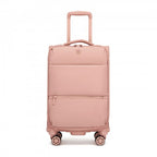 KSN2593 - Leichte Softshell-Walizka von 20 Zoll für Frauen mit Drehrollen und geräumigen Fächern - Rosa