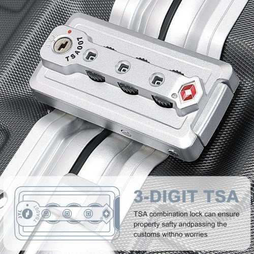 Supercase Langlebig 20 Zoll PC Hardshell Aluminium-Rahmen Koffer Mit TSA Schloss