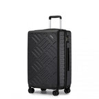 KSS2495 - Supercase 3-teiliges Hartschalen-Kofferset aus ABS+PC mit elegantem geometrischem Muster und TSA-Schloss für müheloses Reisen – Schwarz