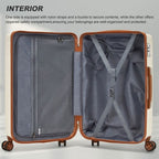 KSS2495 - Supercase 28 Zoll Schalenkoffer mit elegantem geometrischen Muster aus ABS+PC und TSA-Schloss für müheloses Reisen - Creme und Braun