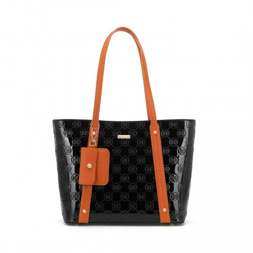 Miss Lulu 4 Stück Glänzend Leder Einkaufstaschen-Set