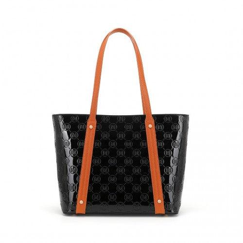 Miss Lulu 4 Stück Glänzend Leder Einkaufstaschen-Set