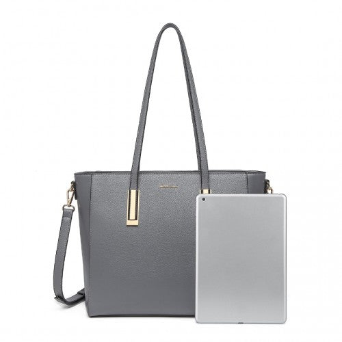 Miss Lulu 3 Stück Kontrast Leder Einkaufstaschen-Set