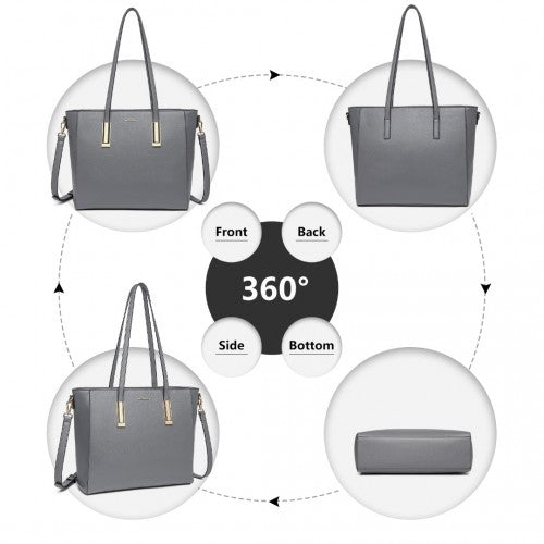 Miss Lulu 3 Stück Kontrast Leder Einkaufstaschen-Set