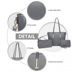 Miss Lulu 3 Stück Kontrast Leder Einkaufstaschen-Set