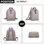 LG1904-MISS LULU PRISMUSMUSTER LEDER LOOK RUCKSACK GRAU
