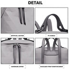 LG1904-MISS LULU PRISMUSMUSTER LEDER LOOK RUCKSACK GRAU