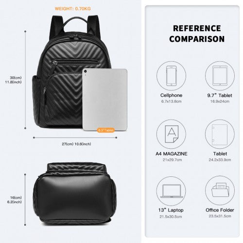 Miss Lulu Wasserfest Schick PU-Leder Rucksack