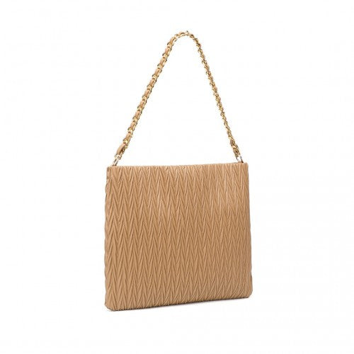 Miss Lulu Anspruchsvoll Geprägte PU-Leder Pendler Umhängetasche Mit Kettenriemen