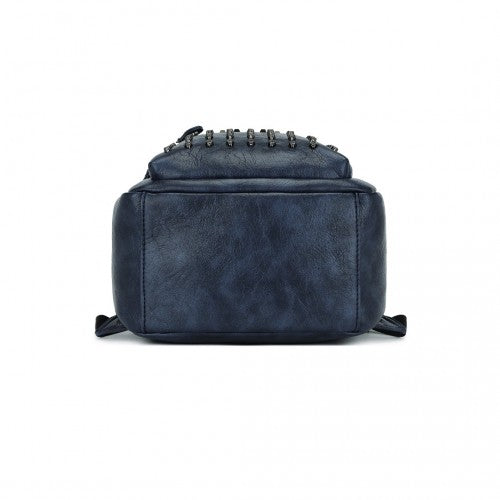 Miss Lulu PU-Leder Rucksack mit Totenkopf und Nieten Designer Urban Chic Rock Stil Stilvoller City-Rucksack mit detaillierten Nieten