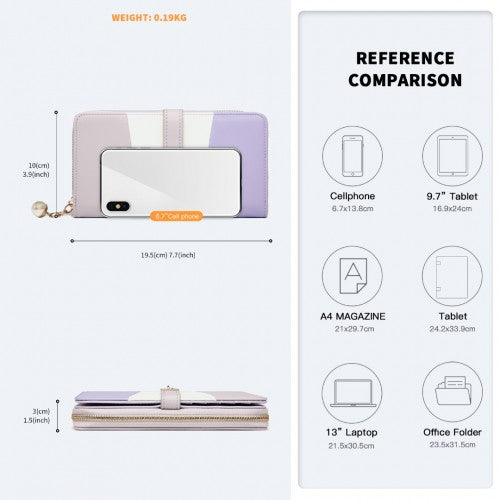 Miss Lulu Damen Leder Aussehen Geldbörse