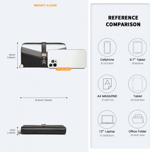 Miss Lulu Gemischte Farbe Damen Lederoptik Portemonnaie