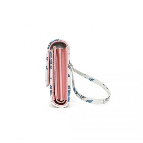 Miss Lulu Damen Bedruckte Blume PU-Leder Lange Geldbörse