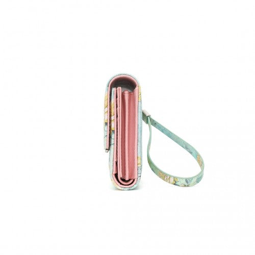 Miss Lulu Damen Bedruckte Blume PU-Leder Lange Geldbörse