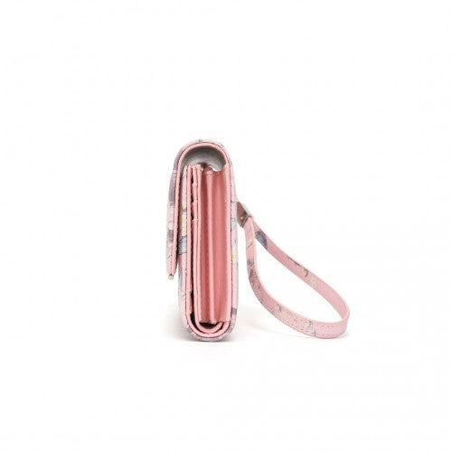 Miss Lulu Damen Bedruckte Blume PU-Leder Lange Geldbörse