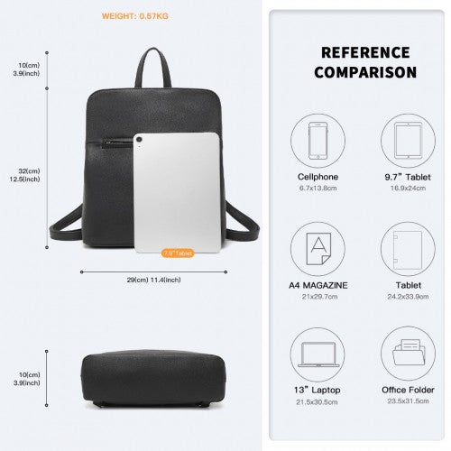 Miss Lulu Schick Minimalistisch PU-Leder Rucksack