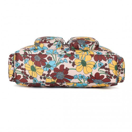 Kono Große Kapazität Reisetasche mit mehreren Reißverschlusstaschen und Blumendruck Perfekt für den täglichen Gebrauch