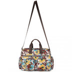 Kono Große Kapazität Reisetasche mit mehreren Reißverschlusstaschen und Blumendruck Perfekt für den täglichen Gebrauch