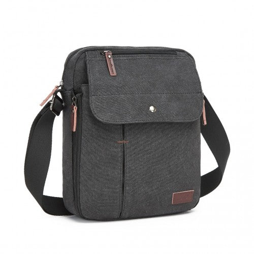 Kono Leinen-Quertasche/Schultertasche - Messenger-Tasche mit mehreren Taschen, verstellbarer Trageleine und Organisationsfeld vorne