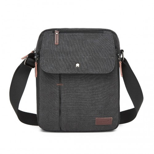 Kono Leinen-Quertasche/Schultertasche - Messenger-Tasche mit mehreren Taschen, verstellbarer Trageleine und Organisationsfeld vorne