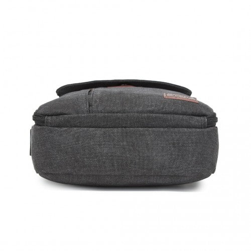 Kono Leinen-Quertasche/Schultertasche - Messenger-Tasche mit mehreren Taschen, verstellbarer Trageleine und Organisationsfeld vorne