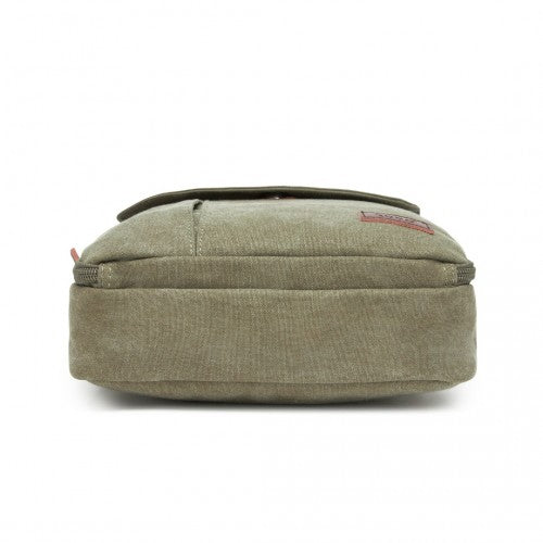 Kono Leinen-Quertasche/Schultertasche - Messenger-Tasche mit mehreren Taschen, verstellbarer Trageleine und Organisationsfeld vorne