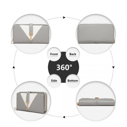 Miss Lulu Zwei Ton Damen Lederoptik Portemonnaie