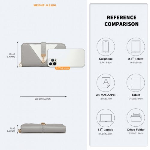 Miss Lulu Zwei Ton Damen Lederoptik Portemonnaie