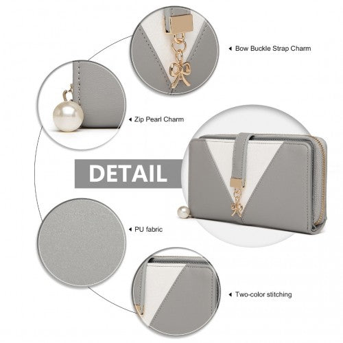 Miss Lulu Zwei Ton Damen Lederoptik Portemonnaie