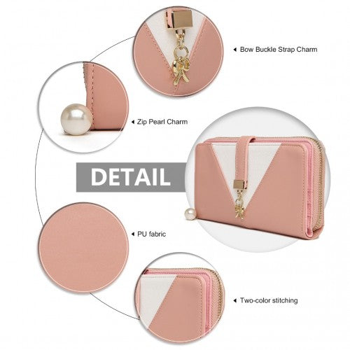 Miss Lulu Zwei Ton Damen Lederoptik Portemonnaie