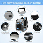 Dogat Ausbaufähig Und Zusammenklappbar Haustier-Rucksacktrage mit Belüftete Mesh-Fenster Bequemes & sicheres Design