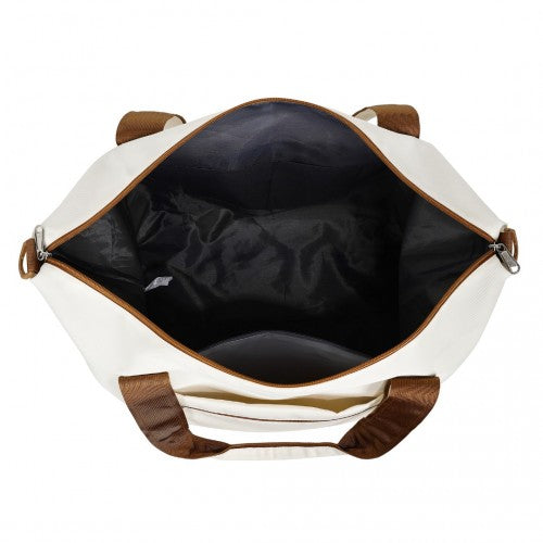 TVK2420 - Kono Leichter Wasserdichter Weekender-Tasche, Faltbare Kabinen-Flugtasche Ideal für Unter-Sitz Handgepäck - Beige und Braun