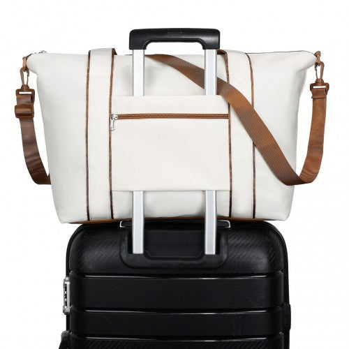 TVK2420 - Kono Leichter Wasserdichter Weekender-Tasche, Faltbare Kabinen-Flugtasche Ideal für Unter-Sitz Handgepäck - Beige und Braun