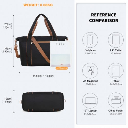 Kono Leichter Wasserdichter Weekender-Tasche, Faltbare Kabinen-Flugtasche Ideal für Unter-Sitz Handgepäck