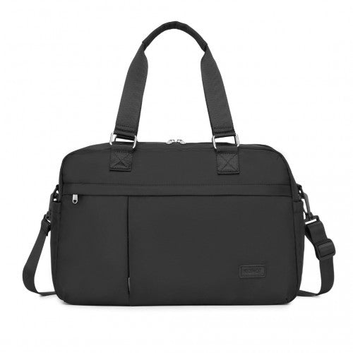 TVK2430 - Kono Multifunktionaler Reisebeutel, großer Shopper und Koffertasche mit erweiterbarem Fach und Nass/Trocken - Tasche - Schwarz