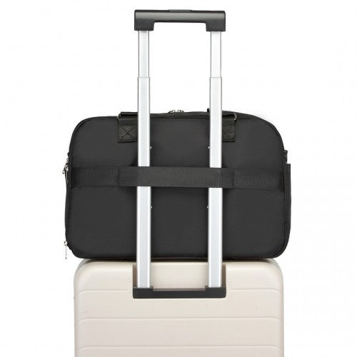 TVK2430 - Kono Multifunktionaler Reisebeutel, großer Shopper und Koffertasche mit erweiterbarem Fach und Nass/Trocken - Tasche - Schwarz