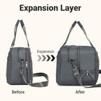 TVK2430 - Kono Multifunktionaler Reisebeutel, großer Shopper und Koffertasche mit erweiterbarem Fach und Nass/Trocken - Tasche - Grau