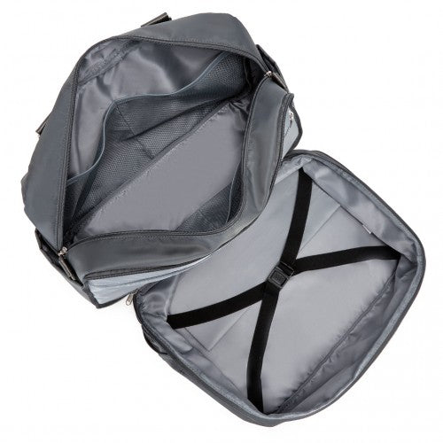 TVK2430 - Kono Multifunktionaler Reisebeutel, großer Shopper und Koffertasche mit erweiterbarem Fach und Nass/Trocken - Tasche - Grau