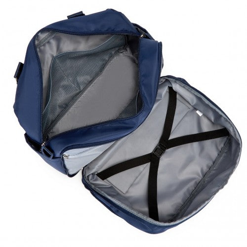 TVK2430 - Kono Multifunktionaler Reisebeutel, großer Shopper und Koffertasche mit erweiterbarem Fach und Nass/Trocken - Tasche - Marineblau