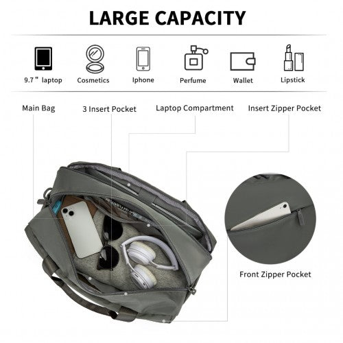 TVK2444 - Kono Wasserabweisende Reisetasche mit Laptopfach, multifunktionale Tote für Geschäftsreisen und Wochenendausflüge, große Kapazität für Männer und Frauen - Grau