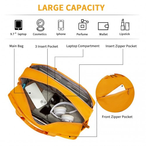 TVK2444 - Kono Wasserabweisende Reisetasche mit Laptopfach, multifunktionale Tote für Geschäftsreisen und Wochenendausflüge, große Kapazität für Männer und Frauen - Gelb