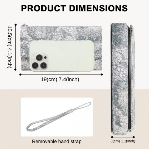 Miss Lulu Elegant Frauen Langes Portemonnaie mit Abnehmbarem Handgelenkriemen und Multi-Karten-Organizer