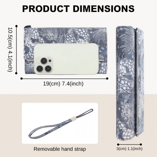 Miss Lulu Elegant Frauen Langes Portemonnaie mit Abnehmbarem Handgelenkriemen und Multi-Karten-Organizer