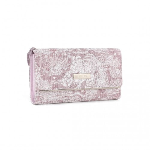 Miss Lulu Elegant Frauen Langes Portemonnaie mit Abnehmbarem Handgelenkriemen und Multi-Karten-Organizer