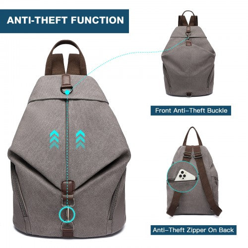 Kono Mode Anti-Theft Canvas Rucksack